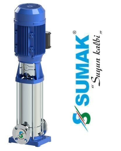 SUMAK, SHTP16-750/14, 7.5HP, 380V, DİK MİLLİ, KADEMELİ, KOMPLE PASLANMAZ POMPA [ 2900 d/d ]