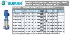 SUMAK, SHTP16-750/14, 7.5HP, 380V, DİK MİLLİ, KADEMELİ, KOMPLE PASLANMAZ POMPA [ 2900 d/d ]