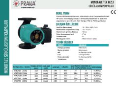 Prana  HP 100/80 350T  DN 80  380V   Tek Hızlı Flanşlı Tip Sirkülasyon Pompası