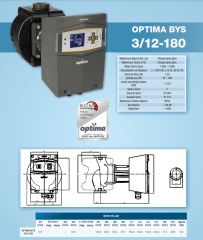 Alarko OPTIMA BYS 3/12-180   Dişli Tip Frekans Kontrollü Sirkülasyon Pompası  -  Ekransız