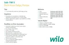 Wilo Sub-TWI 5 507 FS  2Hp 220V  5\'\' Paslanmaz Çelik Çok Kademeli Keson Kuyu Dalgıç Pompa (Derin Kuyu Dalgıç Pompa)