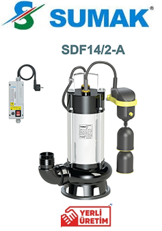 Sumak Sdf 18/2 A 1.8hp 220v Asansör Flatörlü Açık Fanlı Pis Su Dalgıç Pompa