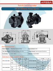 Arissa HM-32-160-180 2'' Dişli Frekans Kont. Sirkülasyon Pompası