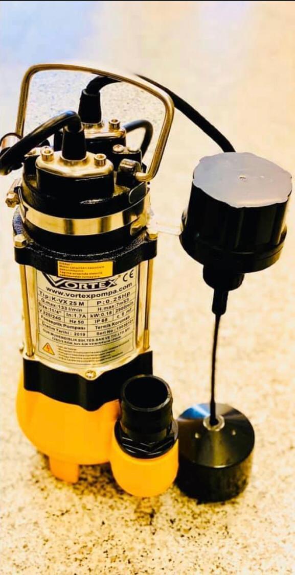 Vortex  K-VX 35  0.35hp 220v  Pis Su Foseptik Açık Fanlı Dalgıç Pompa (Manyetik Kollu)