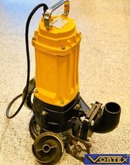 Vortex WCR 1000 ET   10Hp 380V   Krom Açık Fanlı Bıçaklı ve Öğütücülü Pis Su Dalgıç Pompa (Tıkanma Yapmaz)